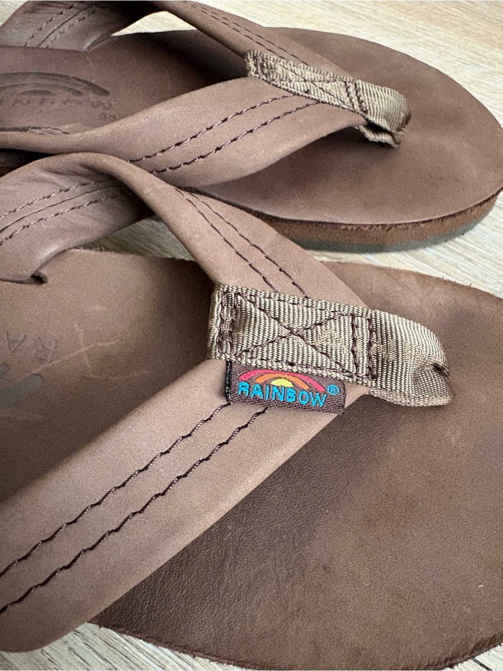 Rainbow Brown Flip Flops - Women’s Casual Sandals - Picture 2 of 4